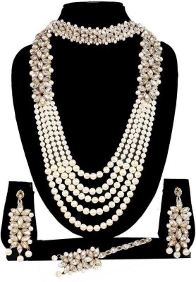 msy Alloy Silver White Jewellery Set(Pack of 1)