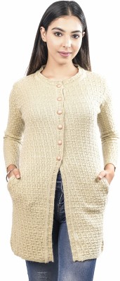 Ogarti Self Design Round Neck Casual Women Beige Sweater