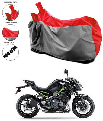 ANTHUB Waterproof Two Wheeler Cover for Kawasaki(Red, Grey)