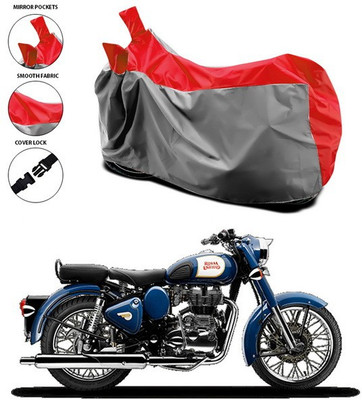 SEBONGO Waterproof Two Wheeler Cover for Royal Enfield(Bullet 350, Red)