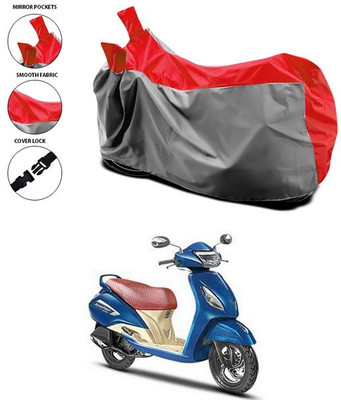 SEBONGO Waterproof Two Wheeler Cover for TVS(Jupiter, Red)