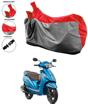 ANTHUB Waterproof Two Wheeler Cover for TVS(Wego, Red, Grey)