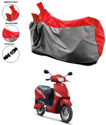 ANTHUB Waterproof Two Wheeler Cover for Hero(Electric Optima, Red, Grey)