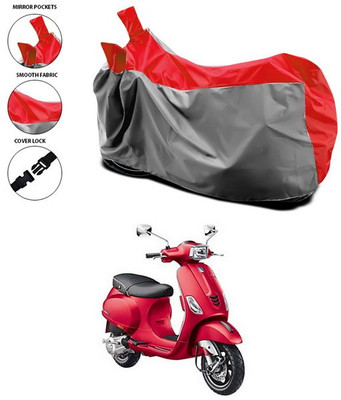 SEBONGO Waterproof Two Wheeler Cover for Vespa(Vespa, Red)