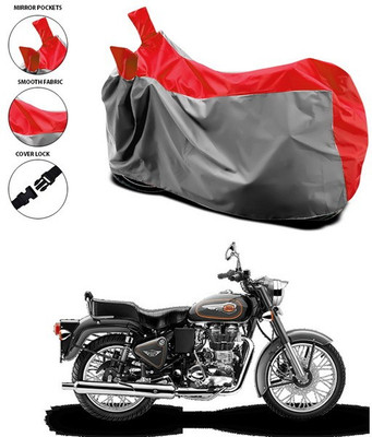 SEBONGO Waterproof Two Wheeler Cover for Royal Enfield(Bullet 500, Red)