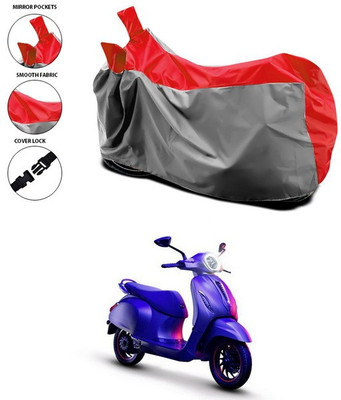 ANTHUB Waterproof Two Wheeler Cover for Bajaj(Chetak, Red)