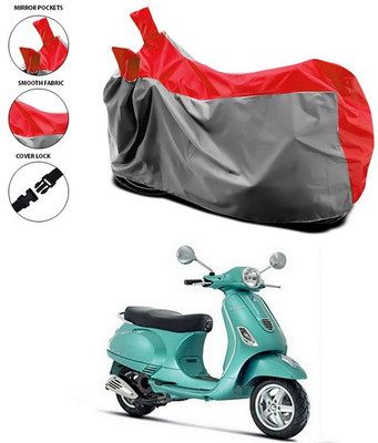 ANTHUB Waterproof Two Wheeler Cover for Vespa(ZX 125, Red)