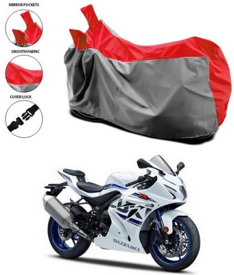 ANTHUB Waterproof Two Wheeler Cover for Suzuki(GSX R1000, Red, Grey)