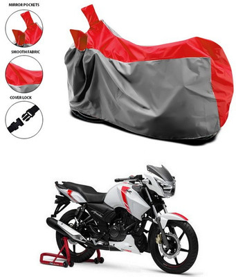ANTHUB Waterproof Two Wheeler Cover for TVS(Apache RTR 160 4V, Red, Grey)