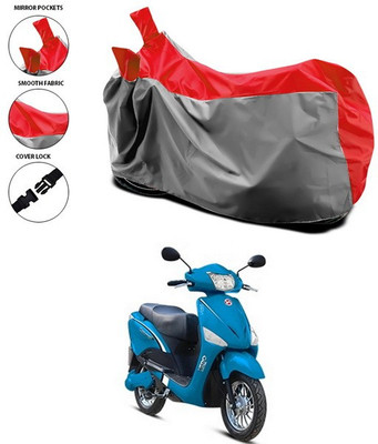 ANTHUB Waterproof Two Wheeler Cover for Hero(Electric Optima, Red, Grey)