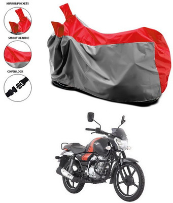 SEBONGO Waterproof Two Wheeler Cover for Bajaj(V12, Red)