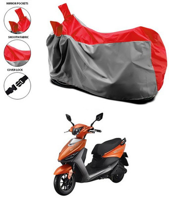 SEBONGO Waterproof Two Wheeler Cover for Indus(Yo, Red)