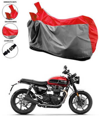 ANTHUB Waterproof Two Wheeler Cover for Triumph(Red, Grey)