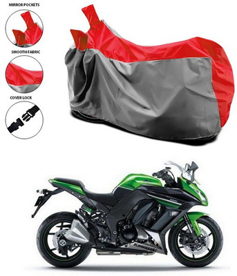 ANTHUB Waterproof Two Wheeler Cover for Kawasaki(Ninja, Red, Grey)