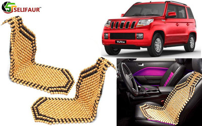 Selifaur Wooden Bead, Nylon Seating Pad For  Mahindra TUV-300(Front Seats, Back Seats, Office Chair Beige)