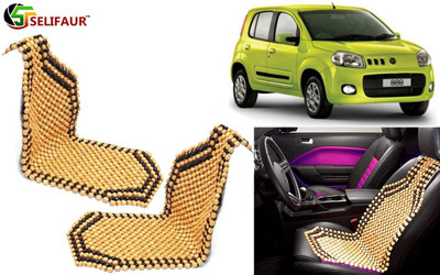 Selifaur Wooden Bead, Nylon Seating Pad For  Fiat Uno(Front Seats, Back Seats, Office Chair Beige)