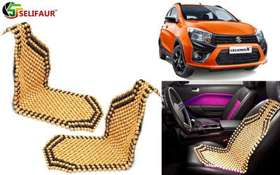 Selifaur Wooden Bead, Nylon Seating Pad For  Maruti Suzuki Celerio(Front Seats, Back Seats, Office Chair Beige)