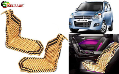 Selifaur Wooden Bead, Nylon Seating Pad For  Maruti Suzuki WagonR(Front Seats, Back Seats, Office Chair Beige)