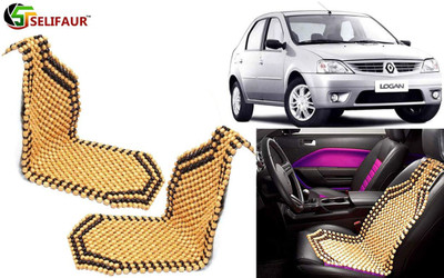 Selifaur Wooden Bead, Nylon Seating Pad For  Mahindra Logan(Front Seats, Back Seats, Office Chair Beige)