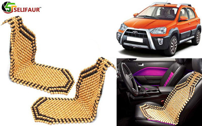 Selifaur Wooden Bead, Nylon Seating Pad For  Toyota Etios Cross(Front Seats, Back Seats, Office Chair Beige)