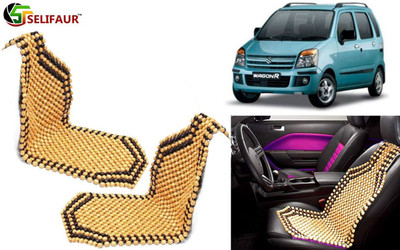 Selifaur Wooden Bead, Nylon Seating Pad For  Maruti Suzuki WagonR(Front Seats, Back Seats, Office Chair Beige)