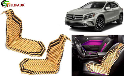 Selifaur Wooden Bead, Nylon Seating Pad For  Mercedes Benz GLA-Class(Front Seats, Back Seats, Office Chair Beige)