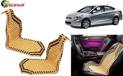 Selifaur Wooden Bead, Nylon Seating Pad For  Hyundai Verna Fluidic(Front Seats, Back Seats, Office Chair Beige)