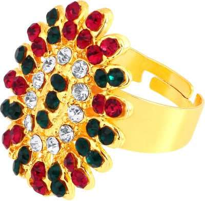 Sukkhi ShoStopper Floral Designer Gold Plated Ring SJ8007R Alloy Gold Plated Ring