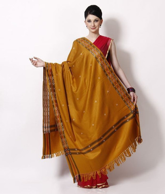 Kashmiri Handloom Shawl Pure Wool Floral Print Women Shawl(Red)
