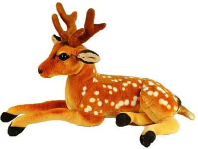 CraftSmith Craft Smith Soft Sitting Deer Toy | Stuffed Plush Huggable & Lovable Toy  - 32 cm(Black, White, Brown, Multicolor)
