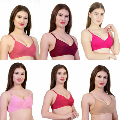 oxbeery Women Full Coverage Non Padded Bra(Multicolor)