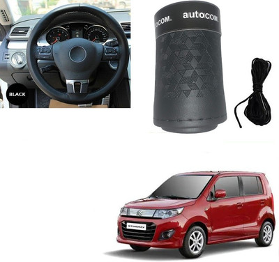 ARNEJA Hand Stiched Steering Cover For Maruti WagonR Stingray(Black, Leatherite)