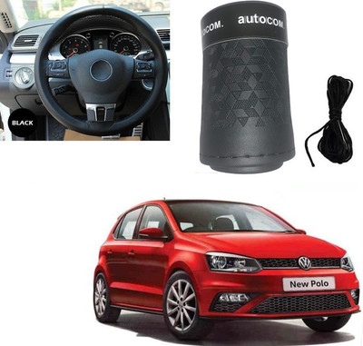 ARNEJA Hand Stiched Steering Cover For Volkswagen Polo(Black, Leatherite)