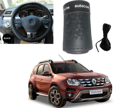 ARNEJA Hand Stiched Steering Cover For Renault Duster(Black, Leatherite)