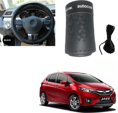 ARNEJA Hand Stiched Steering Cover For Honda Jazz(Black, Leatherite)