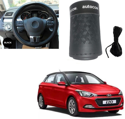 Autocom Hand Stiched Steering Cover For Hyundai i20(Black, Leatherite)