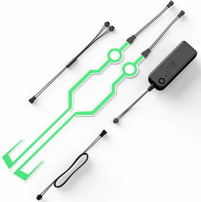 ALLEXTREME LED Helmet Light Strip with 3 Modes Flashing Signal Sticker LED Helmet Strip Light(Green)