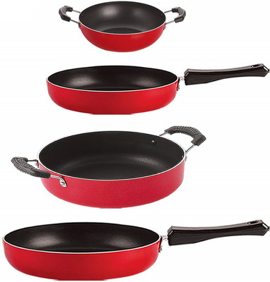 NIRLON FP12_FP13_KD11_CS24 Non-Stick Coated Cookware Set(PTFE (Non-stick), Aluminium, 4 - Piece)