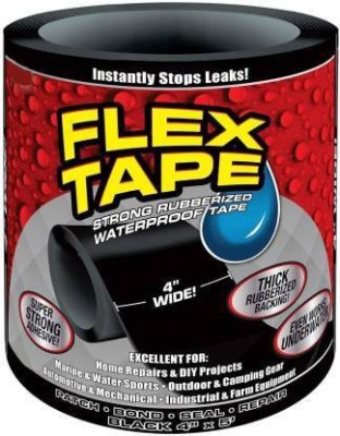 Sheenuu Rubberized Waterproof Seal Flex Seal Flex Tape Super Strong 152 cm (Pack of 1) 152 cm Masking Tape(Black Pack of 1)
