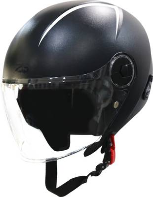 Steelbird SBH-20 Reflective Open Face Helmet in Black Motorbike Helmet