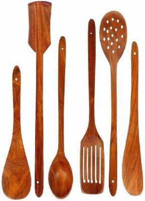 OnlineCraft ch2807 Kitchen Tool Set(Brown, Cooking Spoon, Ladle, Spatula, Skimmer)