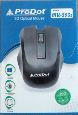 PRODOT mu-253s Wired Ambidextrous Optical Mouse(PS/2, Black)