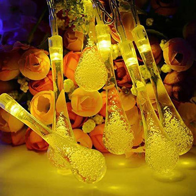 AtneP 20 LEDs 4.01 m Yellow Steady Water Drop Rice Lights(Pack of 1)
