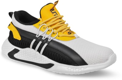 Shuzer68 High Quality Trendy Comfortable Solid Gyming and Running Shoes For Men(White, Yellow)