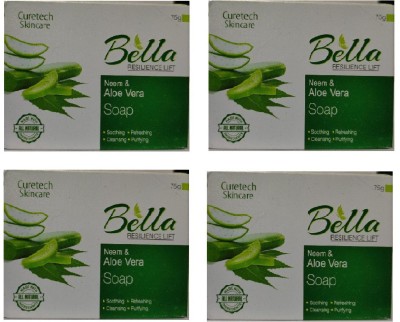 Curetech Skincare Bella Neem & Aloe Vera Soap Pack of 4(4 x 12.5 g)