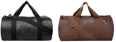 Faturi black+brown gym bag combo(Kit Bag)