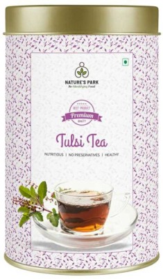 Nature's Park Tulsi Tea Loose Leaf - Immunity Enhancer, Detox, Herbal Tea, Finest Blend of Rama, Shyama & Vana Tulsi Leaves with CTC Leaves Tulsi Black Tea Tin(100 g)