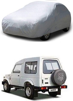 THE REAL ARV Car Cover For Maruti Suzuki Gypsy MG-410 (With Mirror Pockets)(Silver)