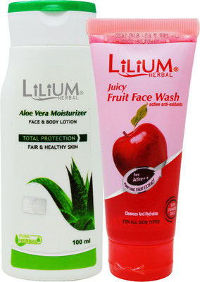 LILIUM Aloevera Moisturize & Fruit Face Wash, Pack of 2, (GC859)(2 Items in the set)