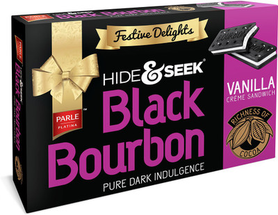 Hide & Seek Black Bourbon Vanilla Cream Sandwich Biscuit(300 g)